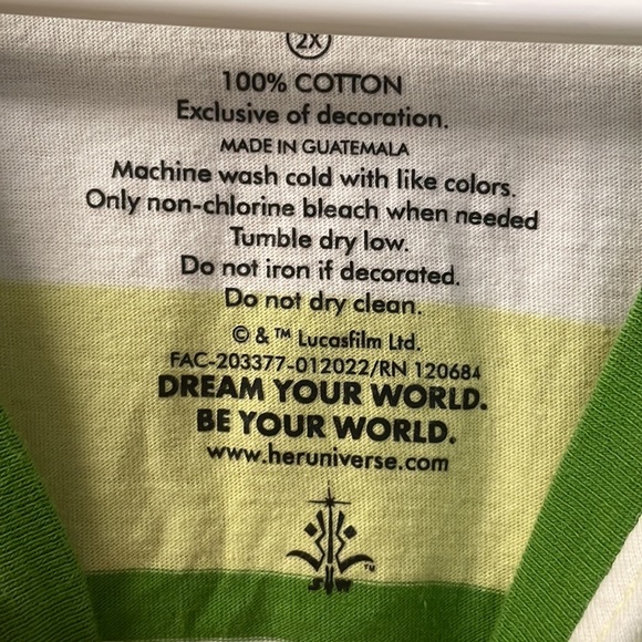 NWOT Star Wars Our Universe short sleeved shirt. Character Grogu. Size 2X. - Picture 8 of 14